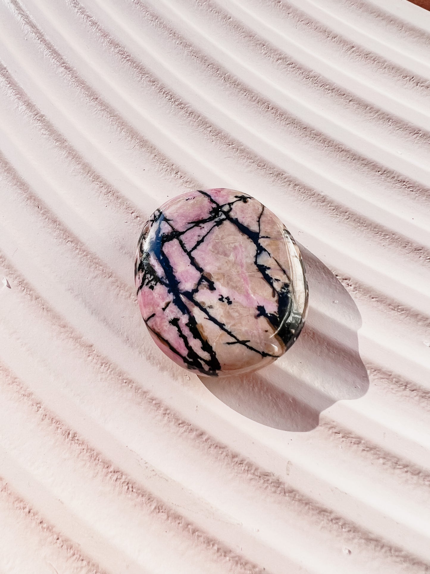 Rhodonite Palm Stone